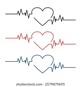 heartbeat line icon vector art