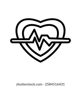 Heartbeat line icon, vector, pixel perfect, illustrator file