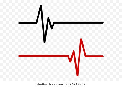 Heartbeat line icon vector. Red and black line. Medical and Healthy concept. eps 10