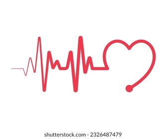 Heartbeat Line Illustration EPS Vector