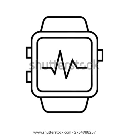 heartbeat line inside smartwatch frame.