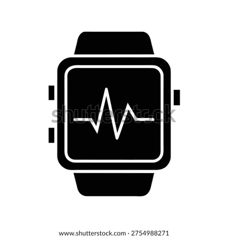 heartbeat line inside smartwatch frame.