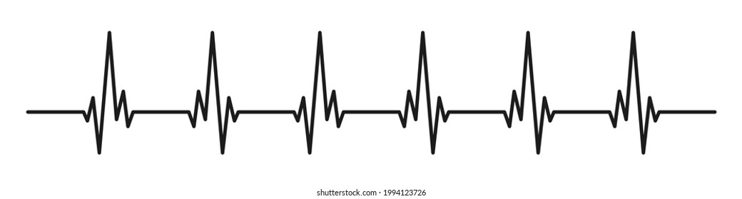 Heartbeat line isolated on white background. Heart rate or cardiogram concept. ECG. Vector illustration