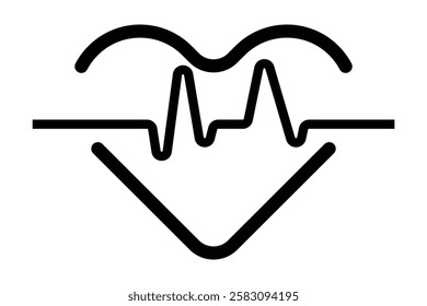 Heartbeat line and Life line icon vector. Cardiogram line ECG and Heart pulse icon vector illustration.