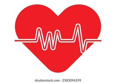 Heartbeat line and Life line icon vector. Cardiogram line ECG and Heart pulse icon vector illustration.