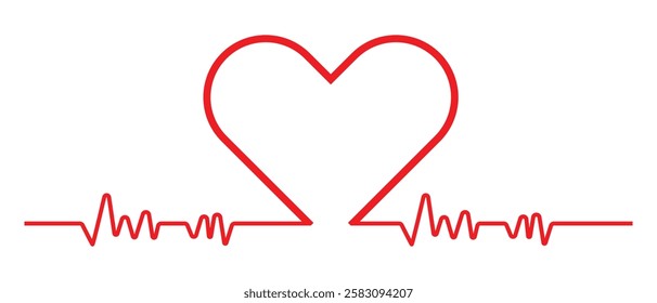 Heartbeat line and Life line icon vector. Cardiogram line ECG and Heart pulse icon vector illustration.