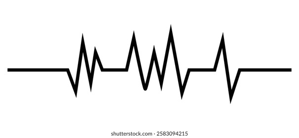 Heartbeat line and Life line icon vector. Cardiogram line ECG and Heart pulse icon vector illustration.