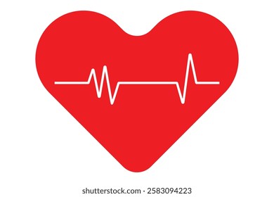 Heartbeat line and Life line icon vector. Cardiogram line ECG and Heart pulse icon vector illustration.