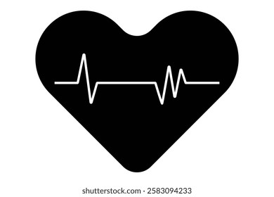 Heartbeat line and Life line icon vector. Cardiogram line ECG and Heart pulse icon vector illustration.