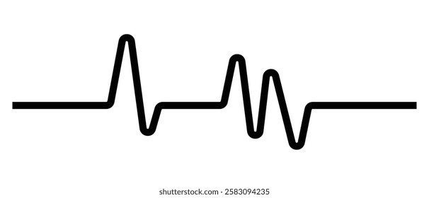 Heartbeat line and Life line icon vector. Cardiogram line ECG and Heart pulse icon vector illustration.