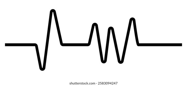 Heartbeat line and Life line icon vector. Cardiogram line ECG and Heart pulse icon vector illustration.