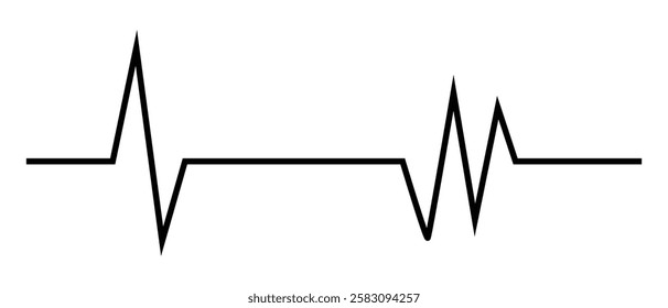 Heartbeat line and Life line icon vector. Cardiogram line ECG and Heart pulse icon vector illustration.