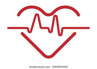 Heartbeat line and Life line icon vector. Cardiogram line ECG and Heart pulse icon vector illustration.