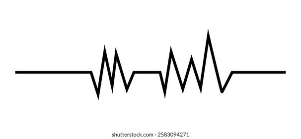 Heartbeat line and Life line icon vector. Cardiogram line ECG and Heart pulse icon vector illustration.