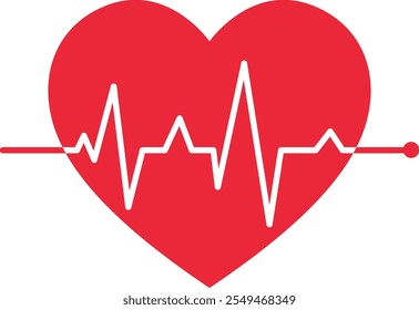 Heartbeat Line Logo icon symbol