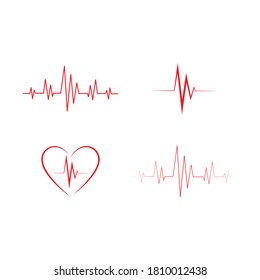 Heartbeat line logo vector template