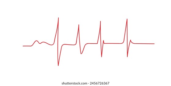 Heartbeat Line on white background. Pulse Rate. Heart line icon. Vector illustration