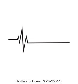 Línea del latido del corazón en el fondo blanco. Frecuencia de pulso. Icono de línea del corazón. Ilustración vectorial