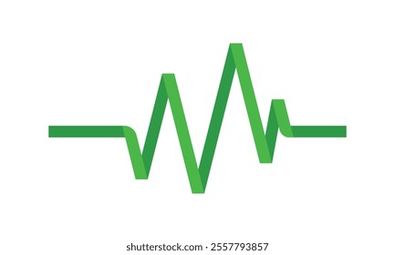 Heartbeat Line on white background. Pulse Rate. Heart line icon. Vector illustration. Line stripe style folded paper on color background. stock price statistics.