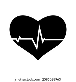 Heartbeat Line on white background.