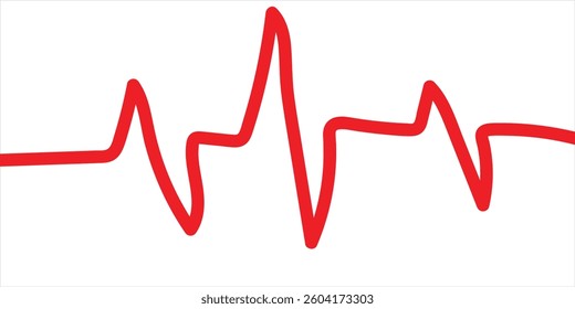 Heartbeat Line on white background. Pulse Rate. Heart line icon. Vector illustration