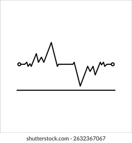 Heartbeat Line on white background. Pulse. Heart line icon. Vector illustration