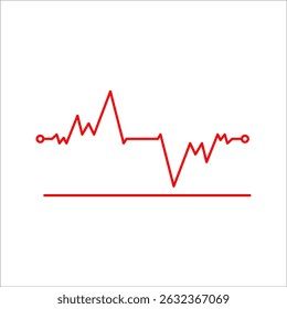 Heartbeat Line on white background. Pulse. Heart line icon. Vector illustration