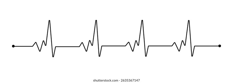 Línea del latido del corazón en el fondo blanco. Frecuencia de pulso. Icono de línea del corazón. Ilustración vectorial. EPS 10. 
