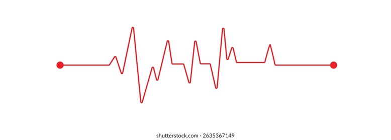 Heartbeat Line on white background. Pulse Rate. Heart line icon. Vector illustration . EPS 10 . 