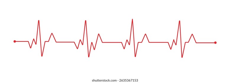 Heartbeat Line on white background. Pulse Rate. Heart line icon. Vector illustration . EPS 10 . 