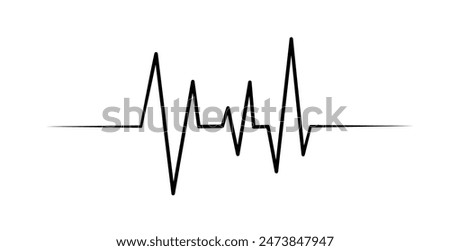 Heartbeat Line on white background. Pulse Rate. Heart line icon. Vector illustration