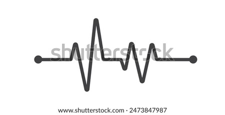 Heartbeat Line on white background. Pulse Rate. Heart line icon. Vector illustration