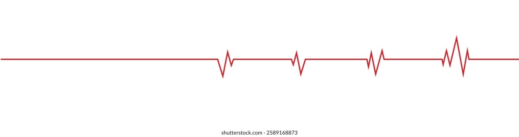 Heartbeat line. Pulse cardiogram Icons of heart beat. Ecg Electrocardiogram with healthy rhythm, cardio attack, ischemia, infarction. Symbol for cardiac. Vector illustration