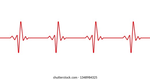 Heartbeat line. Pulse trace. EKG and Cardio symbol. Healthy and Medical concept. Vector illustration.