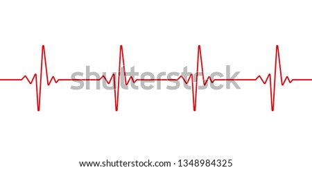 Heartbeat line. Pulse trace. EKG and Cardio symbol. Healthy and Medical concept. Vector illustration.