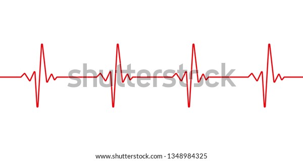 Heartbeat line. Pulse\
trace. EKG and Cardio symbol. Healthy and Medical concept. Vector\
illustration.