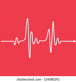 Heartbeat Line Red Background