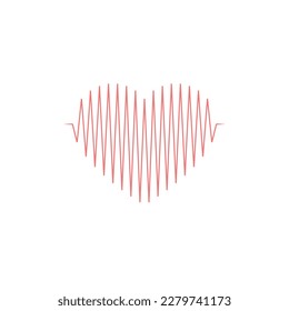 Heartbeat Line simple vector illustration