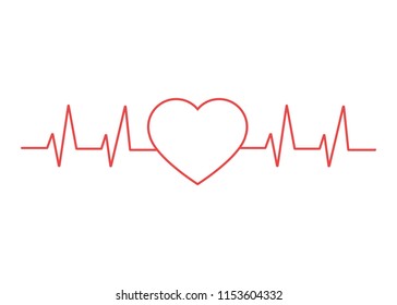 Heartbeat line vector