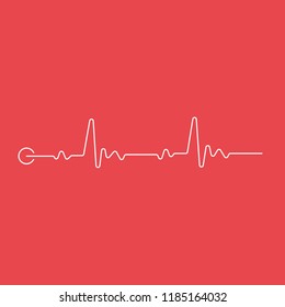 Heartbeat line vector