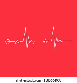 Heartbeat line vector