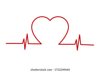 Heartbeat line. Vector heart beat icon.