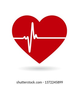 Heartbeat line vector icon. Cardiogram, health logo