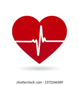 Heartbeat line vector icon. Cardiogram, health logo