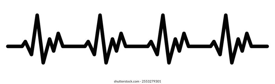 Heartbeat line vector icon in outline style. Editable stroke.