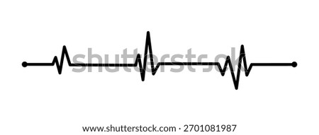 Heartbeat Line vector Pulse Rate. Heart line icon.Vector illustration.  pulse, ecg, ekg, hertbeat, electrocardiogram, graph, rhythm cardioid concept. Vector illustration isolated on white background.