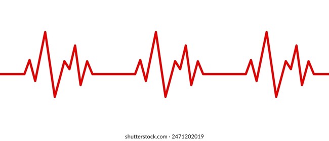 Herzschlaglinien-Vektorgrafik, Pulsspur, EKG- oder EKG-Kardiographensymbol für Healthy and Medical Analysis Illustration
