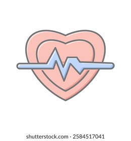 Heartbeat lineal color icon, vector, pixel perfect, illustrator file