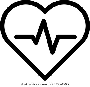 Heartbeat linear icon. Heart pulse signal symbol