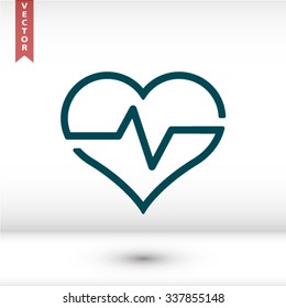 Heartbeat, linear icon. One of a set of linear web icons